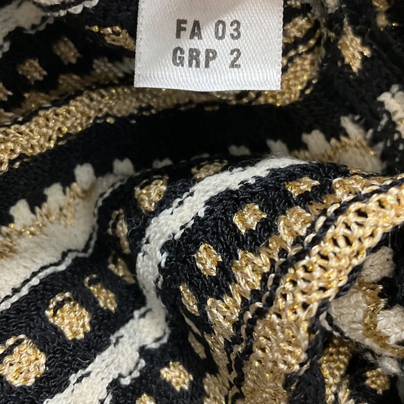 ST. JOHN COUTURE VINTAGE FALL 2003 IVORY / BLACK / GOLD METALLIC SEQUINED KNIT M - Picture 6 of 7